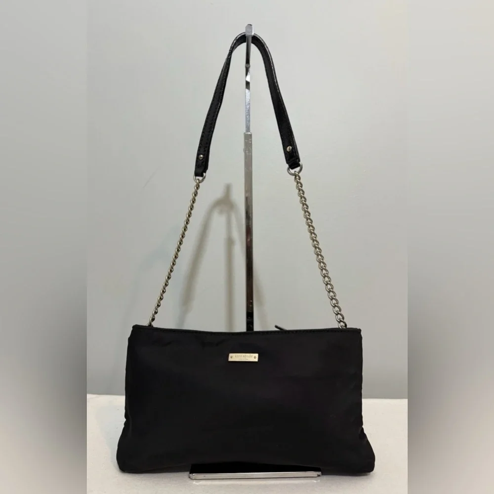 Kate Spade Have Courage Shoulder Bag Black Nylon Bow PXRU2267